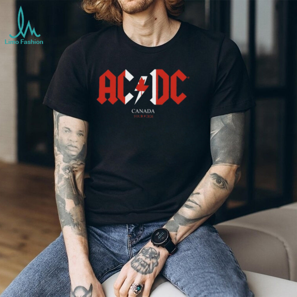 ACDC Canada Tour 2026 Maple Leaf Lightning Bolt T Shirt