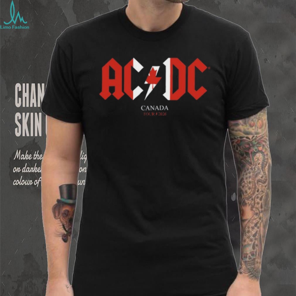 ACDC Canada Tour 2026 Maple Leaf Lightning Bolt T Shirt
