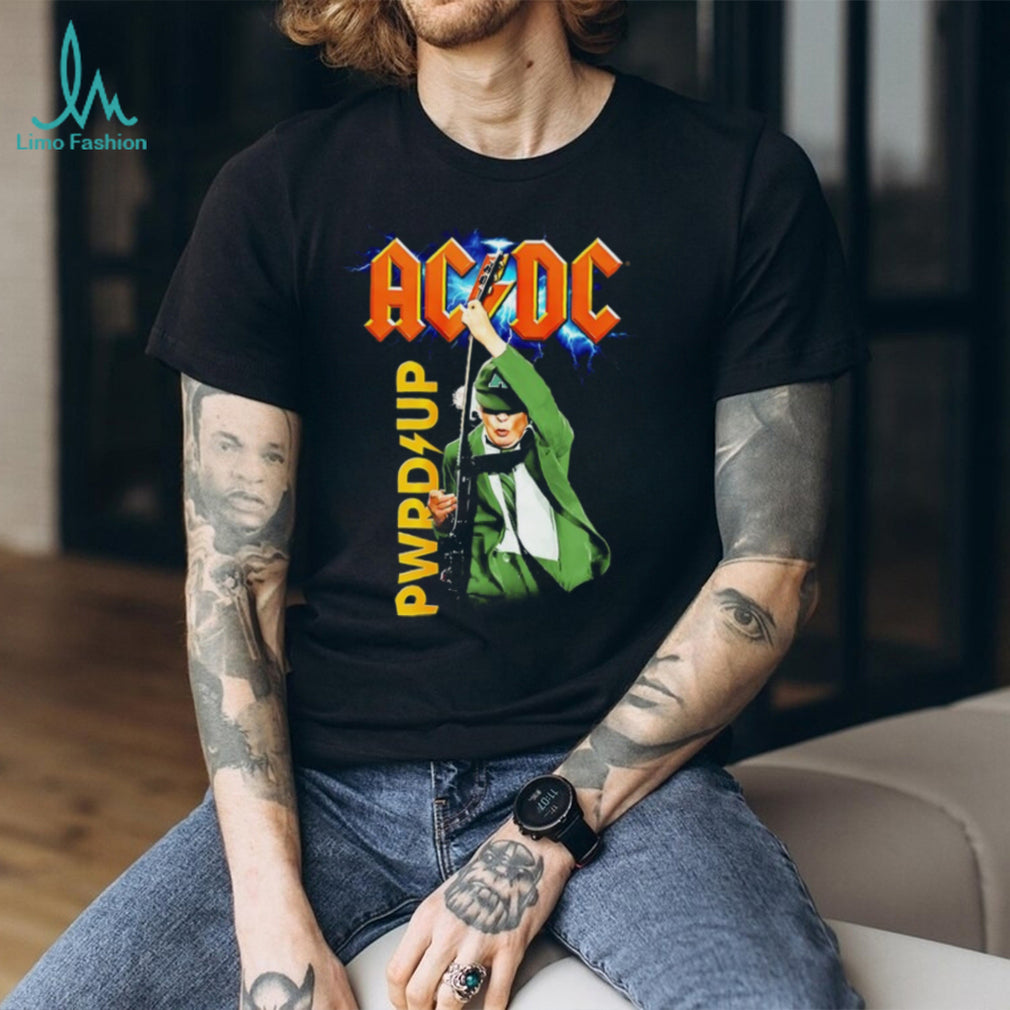 ACDC PWR UP Angus Young Schoolboy Green Suit Graphic T Shirt