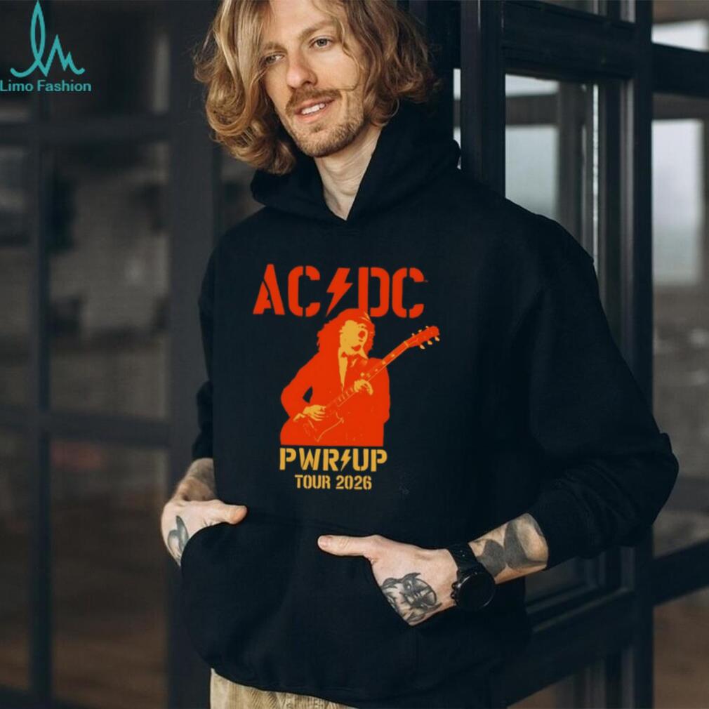 ACDC PWRUP Tour 2026 Angus Young Silhouette Orange T Shirt