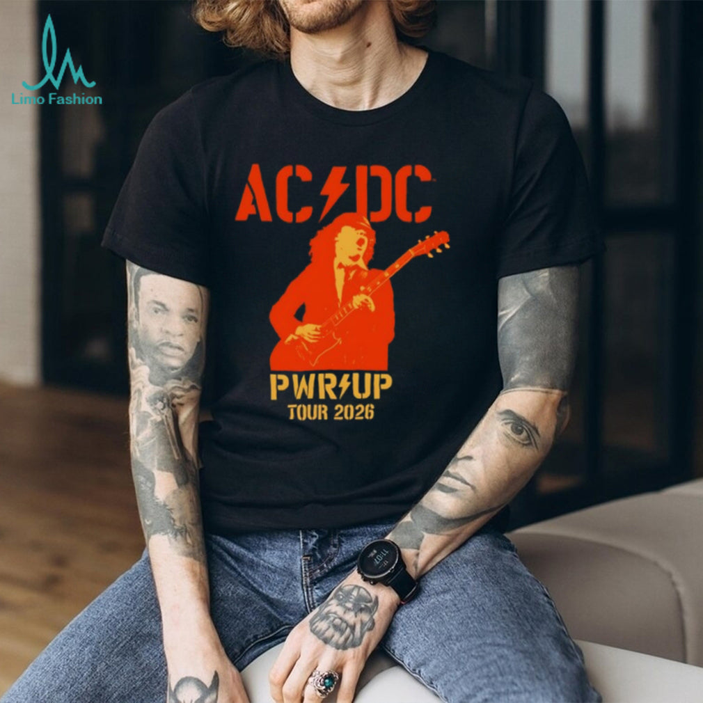 ACDC PWRUP Tour 2026 Angus Young Silhouette Orange T Shirt