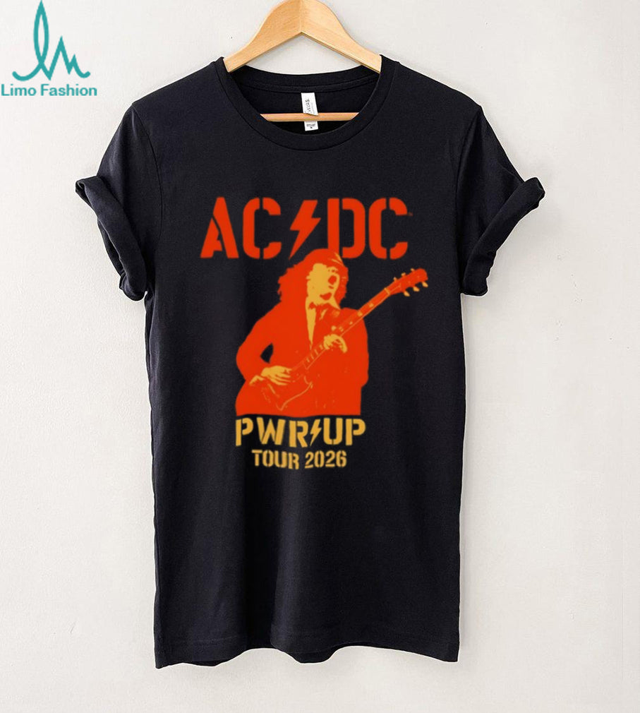 ACDC PWRUP Tour 2026 Angus Young Silhouette Orange T Shirt