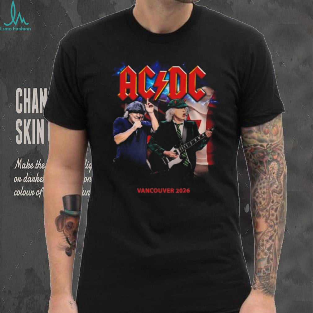 ACDC Vancouver 2026 Tour T Shirt Brian Johnson & Angus Young