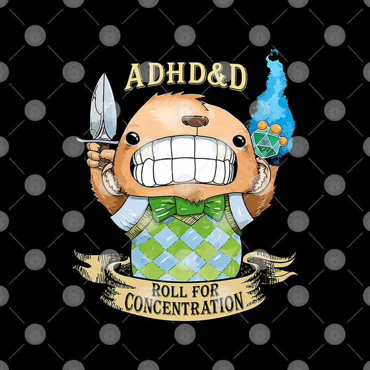 ADHD&D Roll For Concentration Dungeons Dragons T Shirt