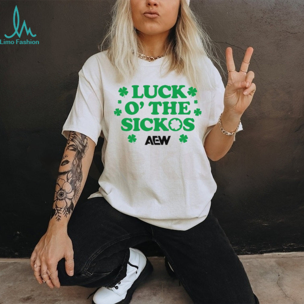 AEW Luck O’ The Sickos St. Patrick’s Day Clover White T Shirt