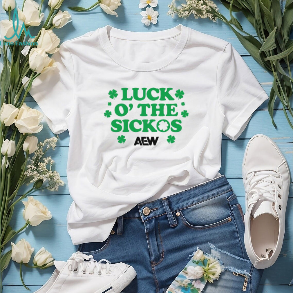 AEW Luck O’ The Sickos St. Patrick’s Day Clover White T Shirt