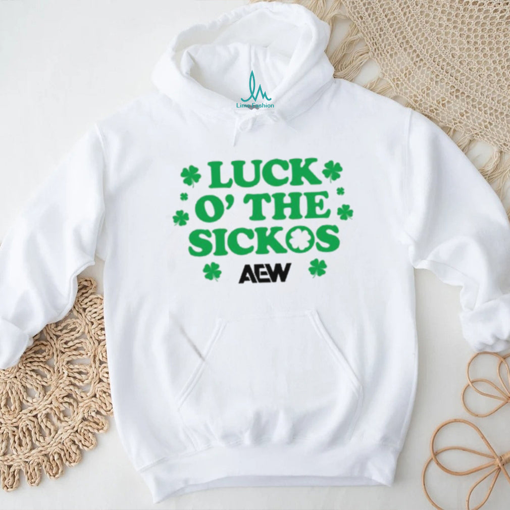 AEW Luck O’ The Sickos St. Patrick’s Day Clover White T Shirt