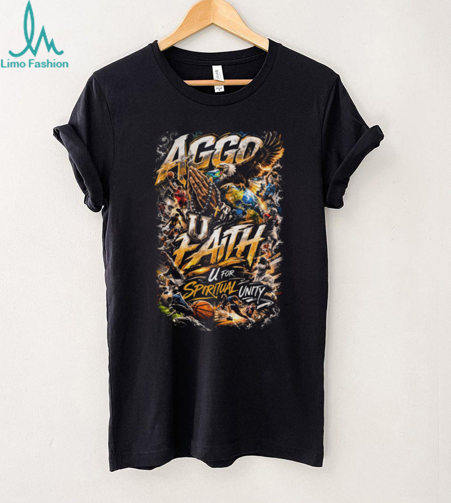 AGGO U Faith Spiritual Unity Sports Collage Christian T Shirt