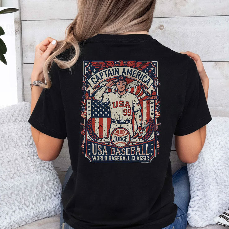 Aaron Judge Captain America USA Baseball T Shirt