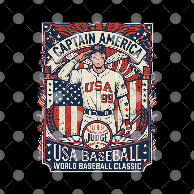Aaron Judge Captain America USA Baseball T Shirt