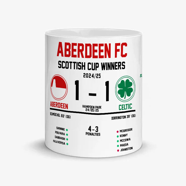 Aberdeen FC Scottish Cup Winners Final Against Celtic FC 2024/25 Mug