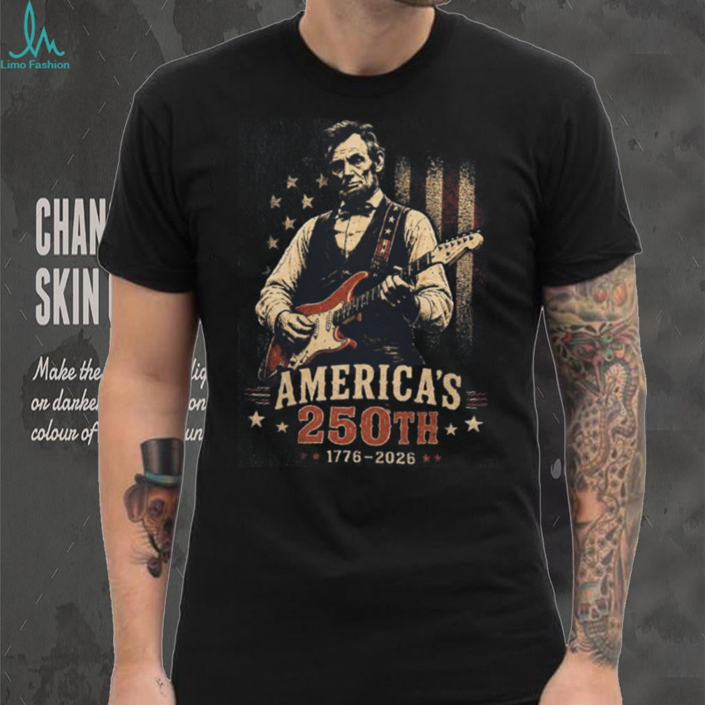Abraham Lincoln America 250th Anniversary Electric Guitar Graphic Shirt
