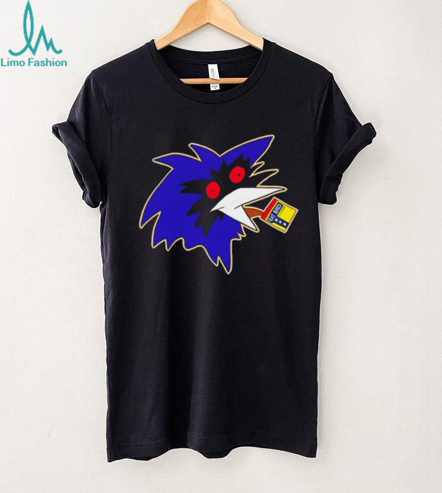 Abstract Blue Crow Bird Mascot Graphic Streetwear T Shirt