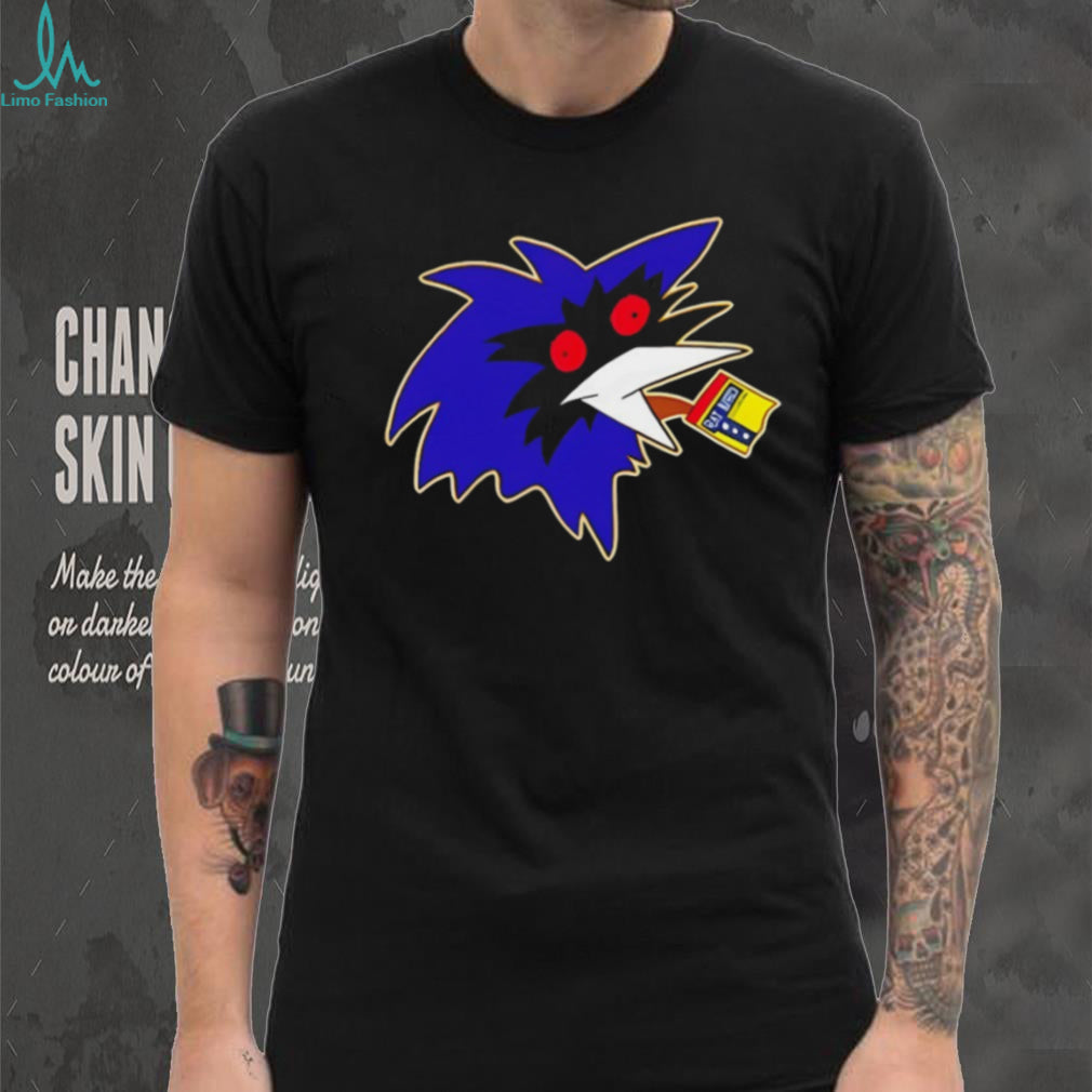 Abstract Blue Crow Bird Mascot Graphic Streetwear T Shirt