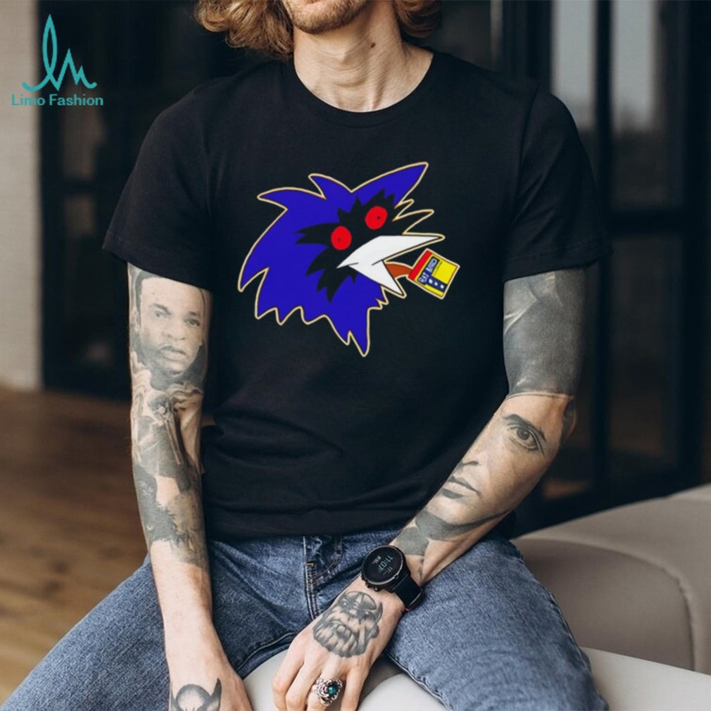 Abstract Blue Crow Bird Mascot Graphic Streetwear T Shirt