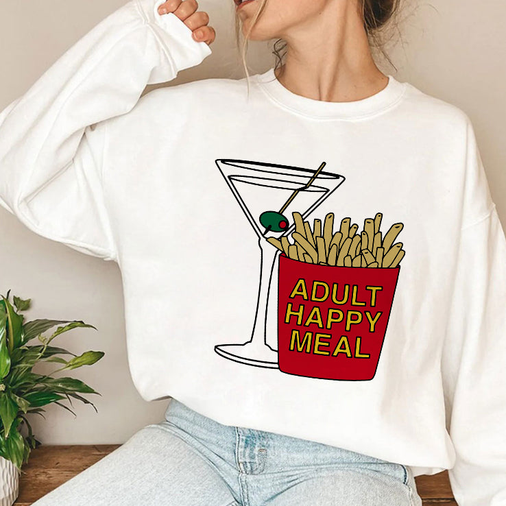 Adult Happy Meal Martini And Fries Shirt