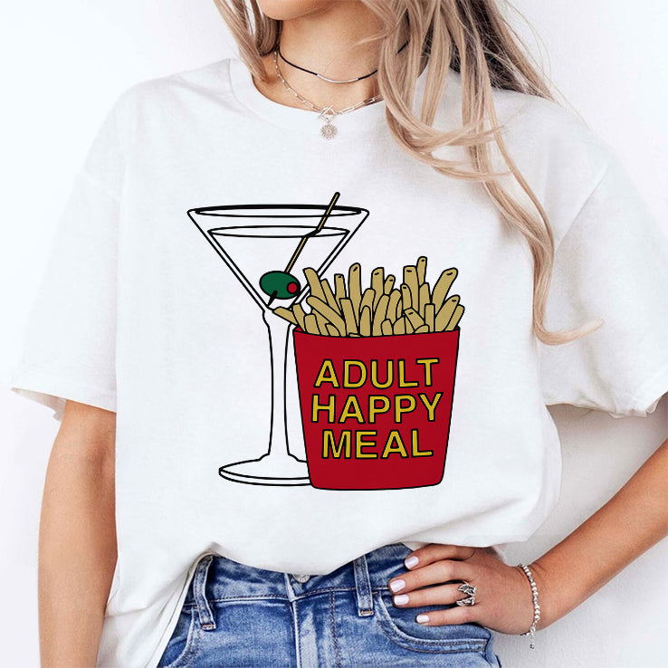 Adult Happy Meal Martini And Fries Shirt