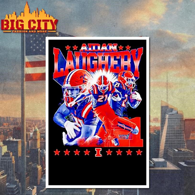 Aidan Laughery Illinois Football NCAA Legends player collage Shirt