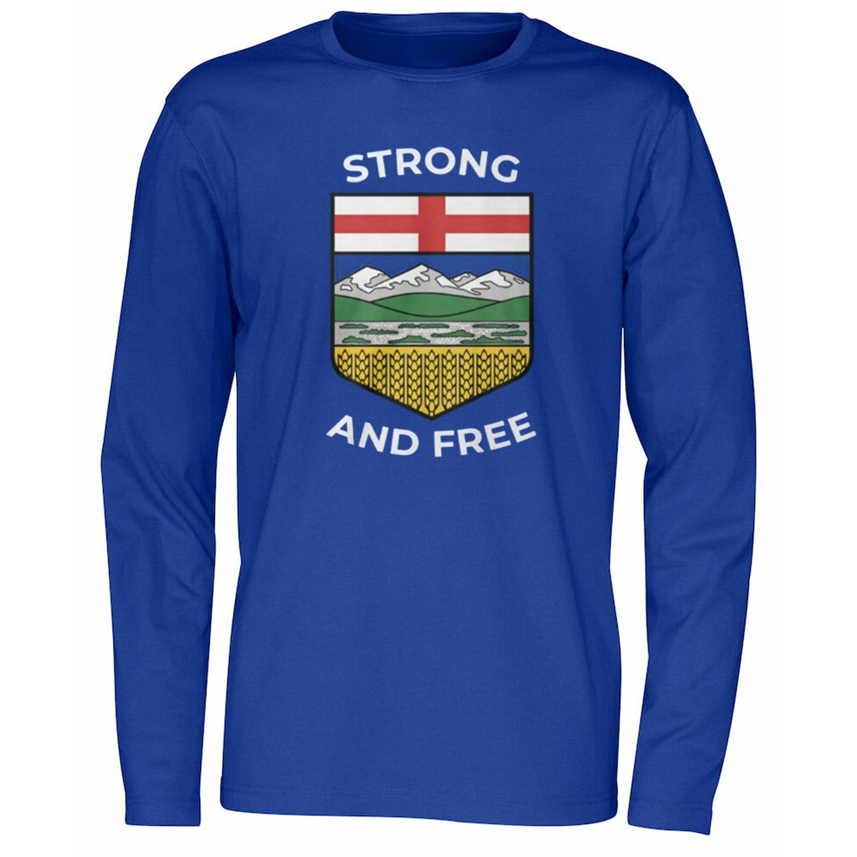 Alberta Canada Map With Albertan Flag Strong And Free Shirt