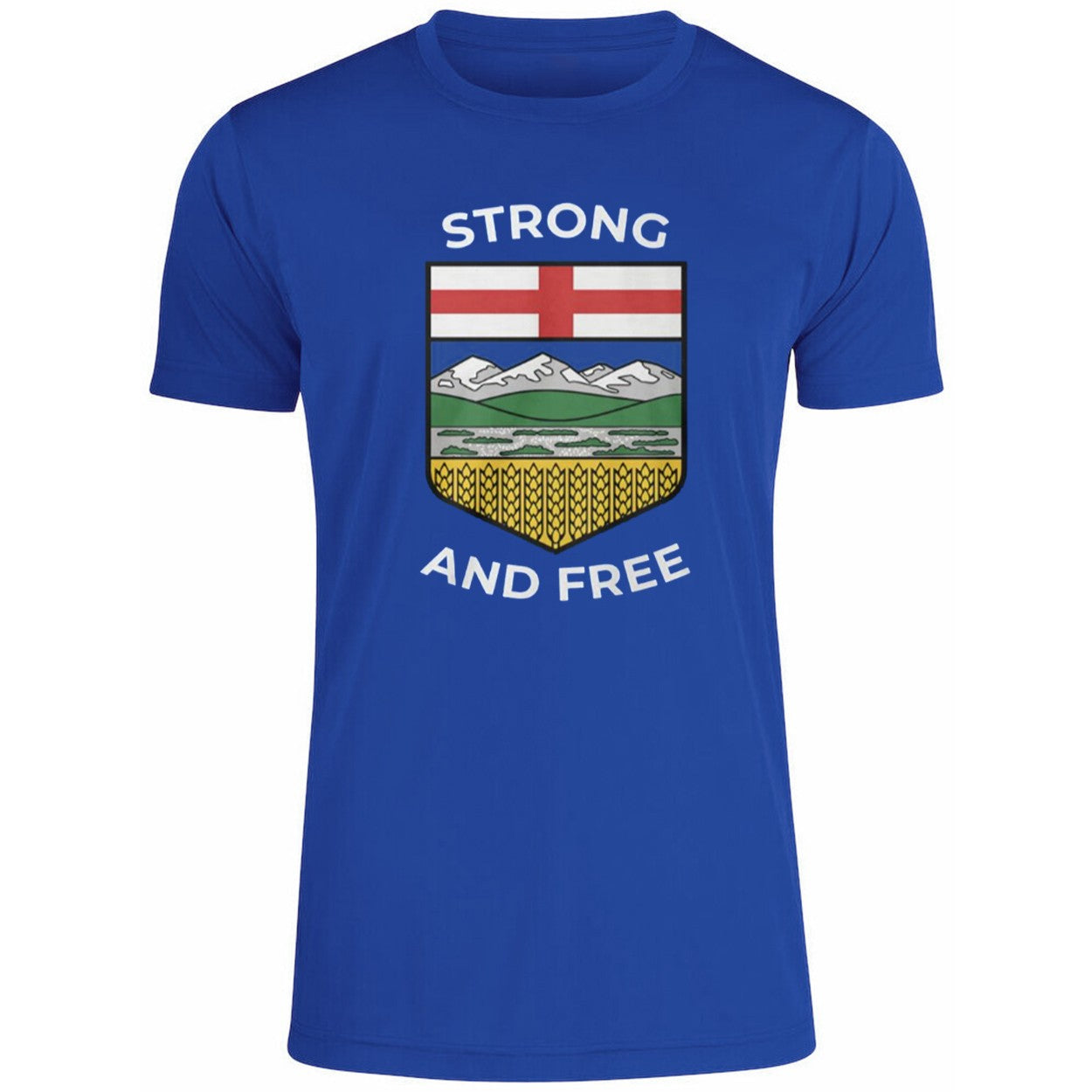 Alberta Canada Map With Albertan Flag Strong And Free Shirt