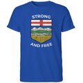 Alberta Canada Map With Albertan Flag Strong And Free Shirt