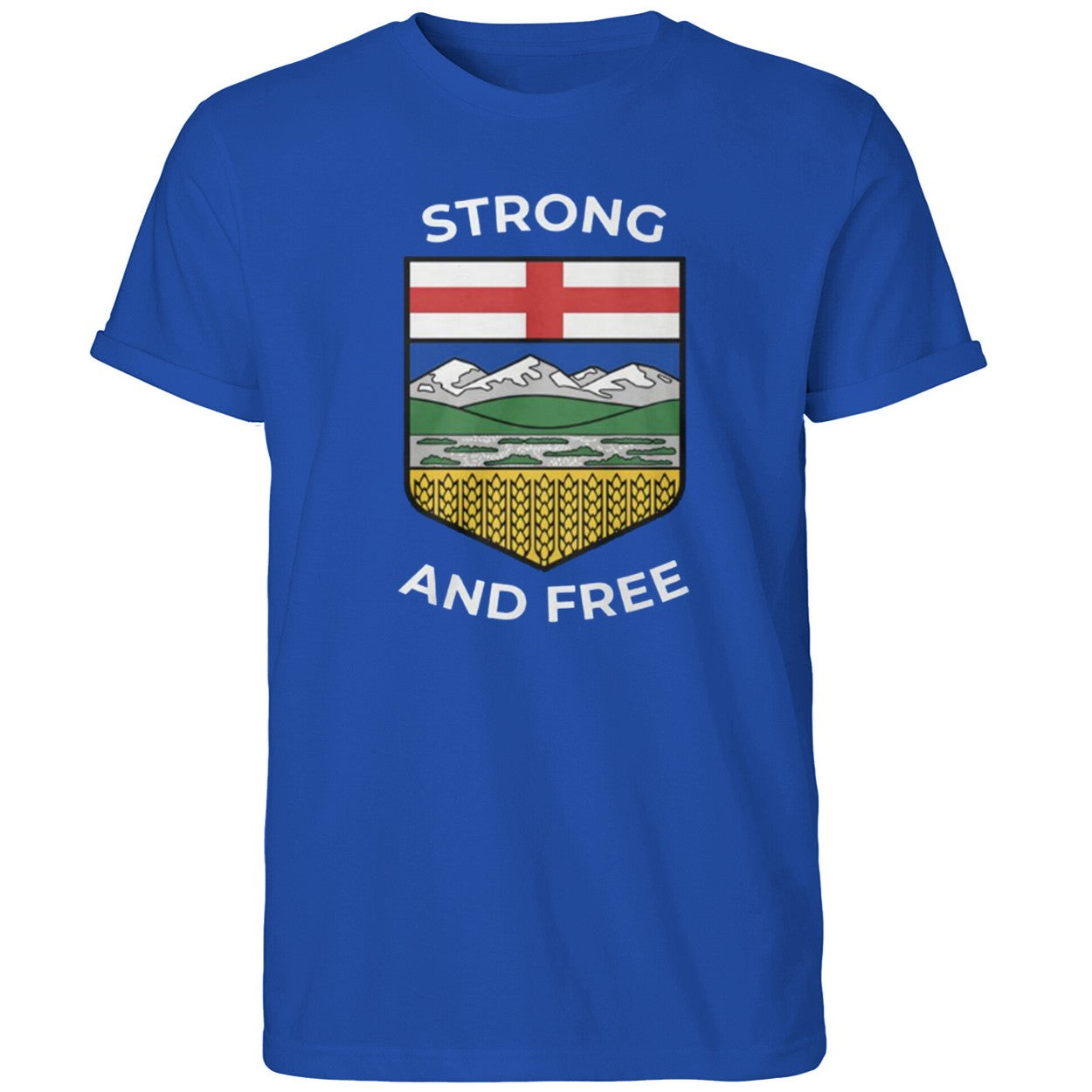 Alberta Canada Map With Albertan Flag Strong And Free Shirt