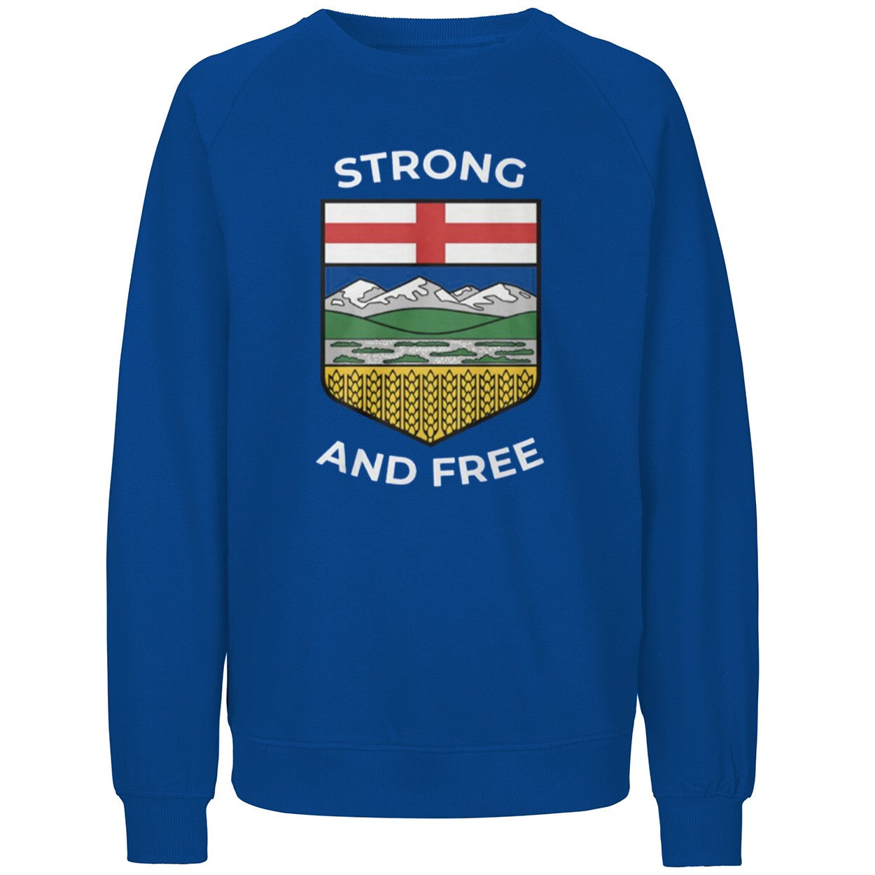 Alberta Canada Map With Albertan Flag Strong And Free Shirt