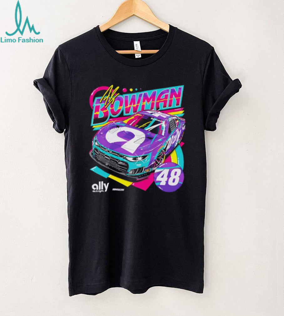 Alex Bowman NASCAR Ally Number 48 Racing Retro Neon Style Fan Men Women T Shirt