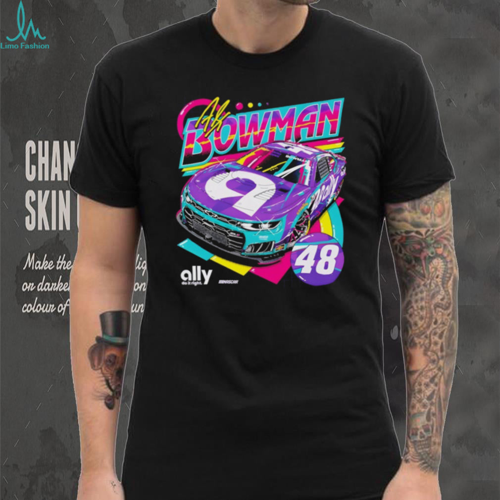 Alex Bowman NASCAR Ally Number 48 Racing Retro Neon Style Fan Men Women T Shirt