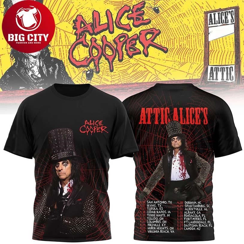 Alice Cooper Alices Attic 2026 Tour Two Sided Shirt