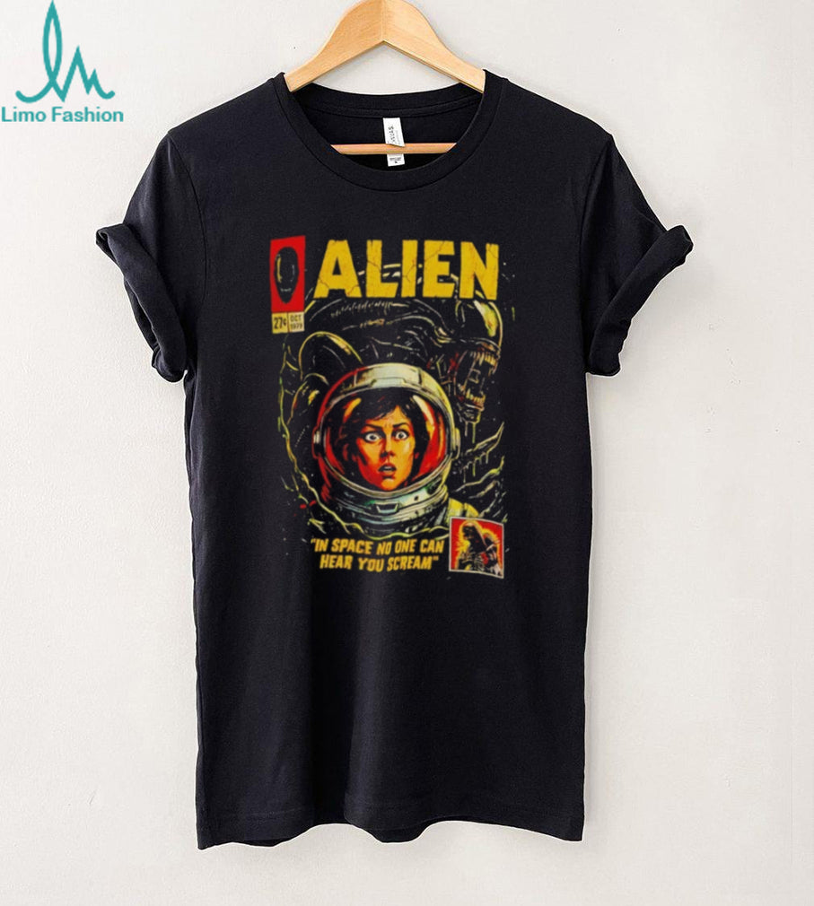 Alien Movie 1979 Comic In Space No One Can Hear You Scream shirt