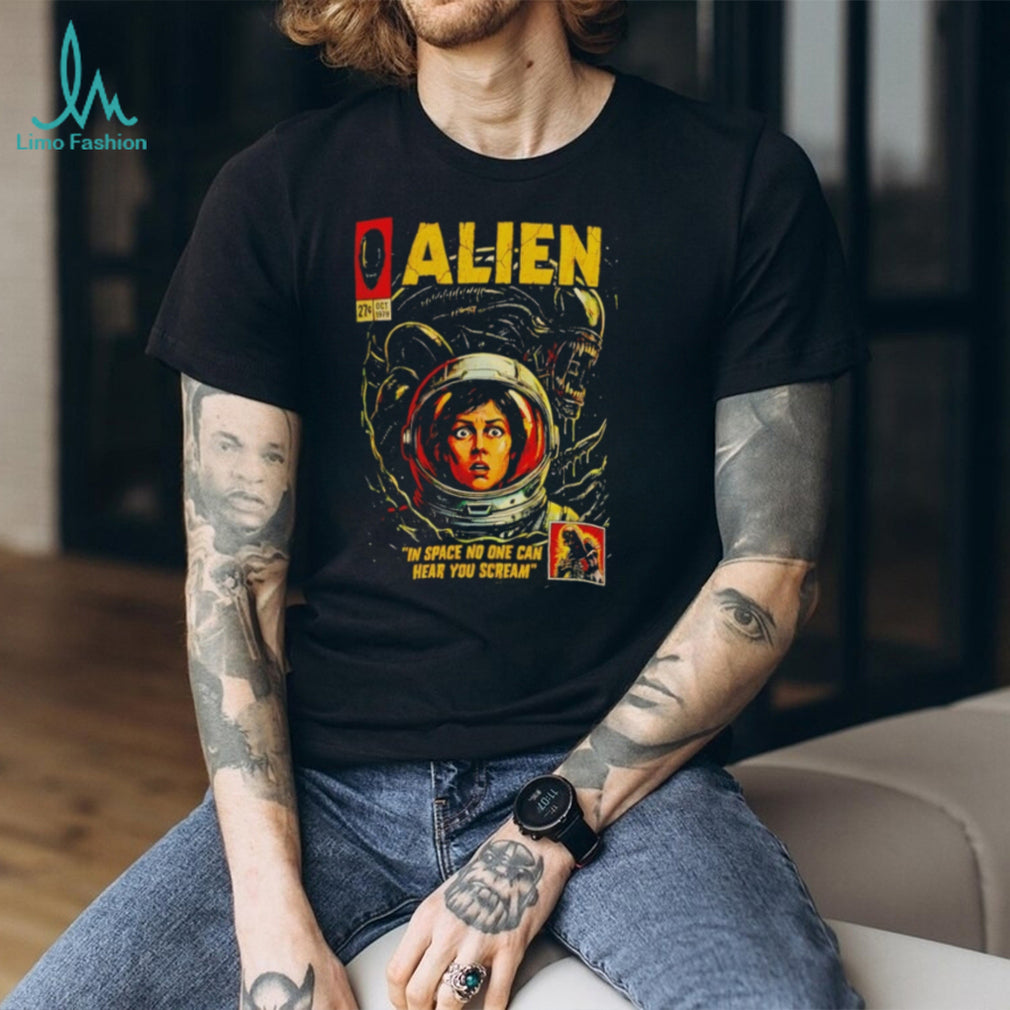 Alien Movie 1979 Comic In Space No One Can Hear You Scream shirt