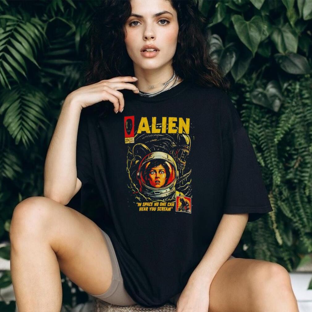 Alien Movie 1979 Comic In Space No One Can Hear You Scream shirt