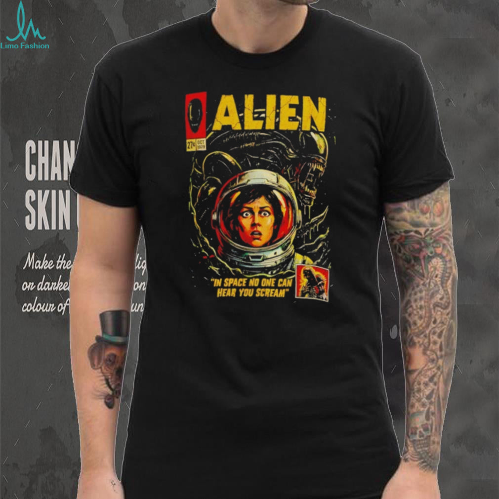 Alien Movie 1979 Comic In Space No One Can Hear You Scream shirt