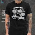 Alien Research UFO Schematic Science Fiction Graphic T Shirt