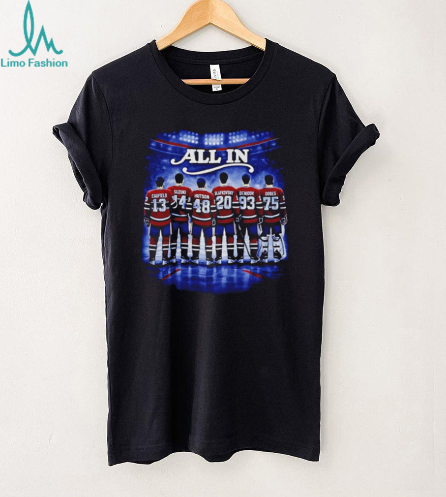 All In Hockey Team Roster Fan Tribute Black T Shirt