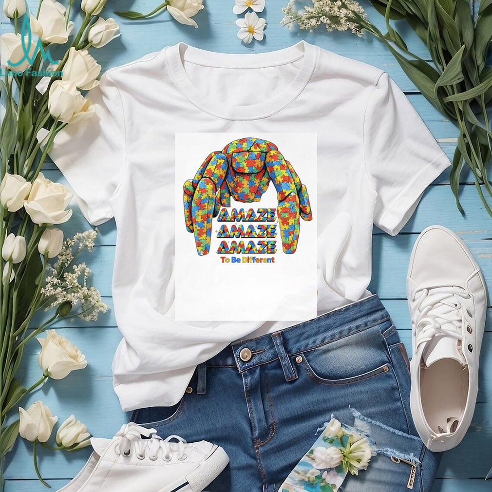 Amaze To Be Different Autism Awareness Puzzle Crab Graphic T Shirt