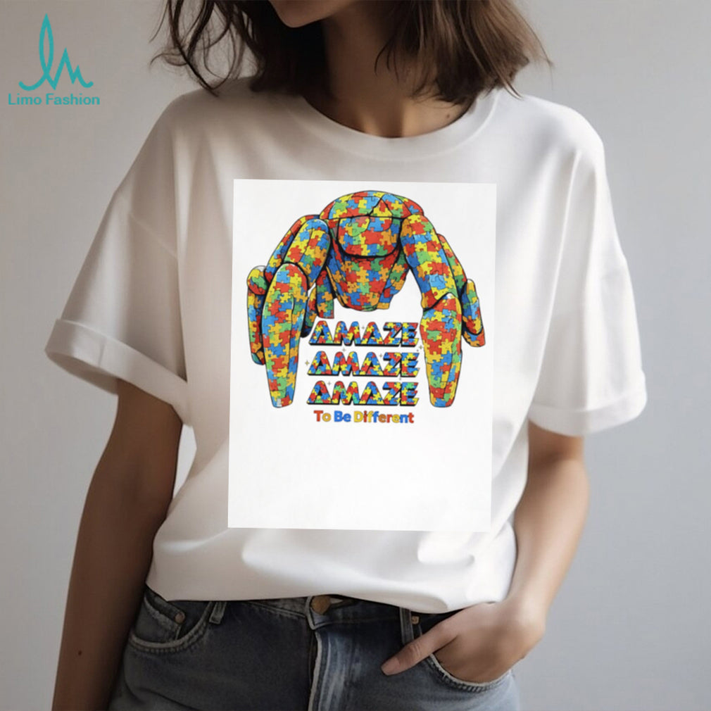 Amaze To Be Different Autism Awareness Puzzle Crab Graphic T Shirt