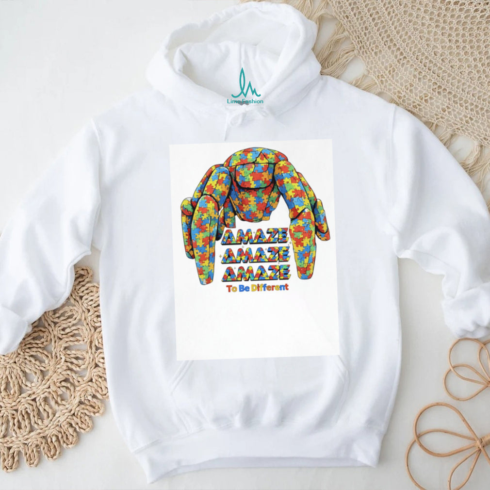 Amaze To Be Different Autism Awareness Puzzle Crab Graphic T Shirt