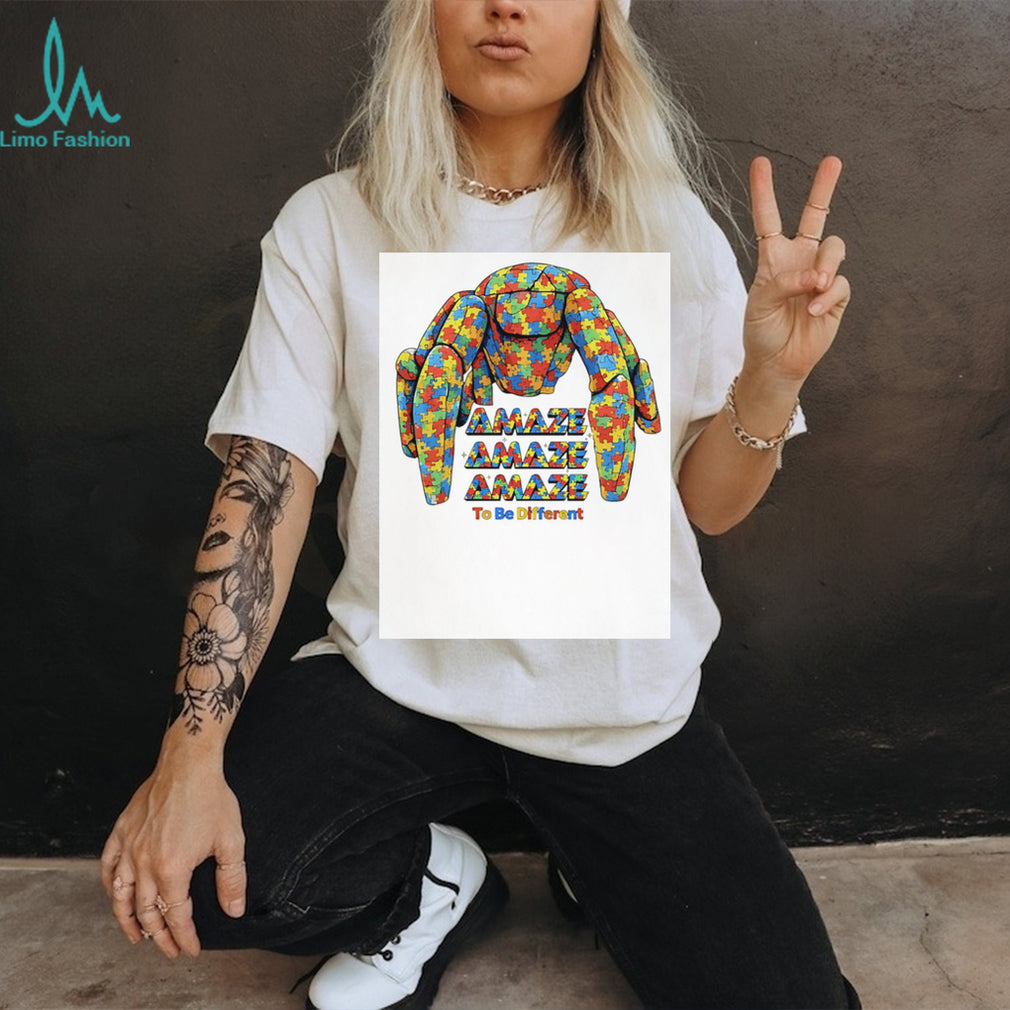 Amaze To Be Different Autism Awareness Puzzle Crab Graphic T Shirt
