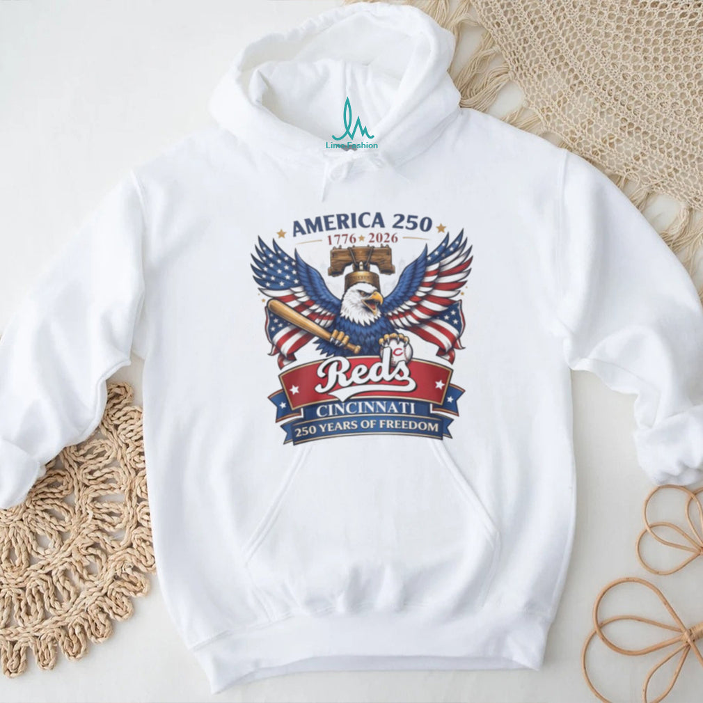 America 250 Cincinnati Reds 1776 2026 Freedom Anniversary Baseball T Shirt