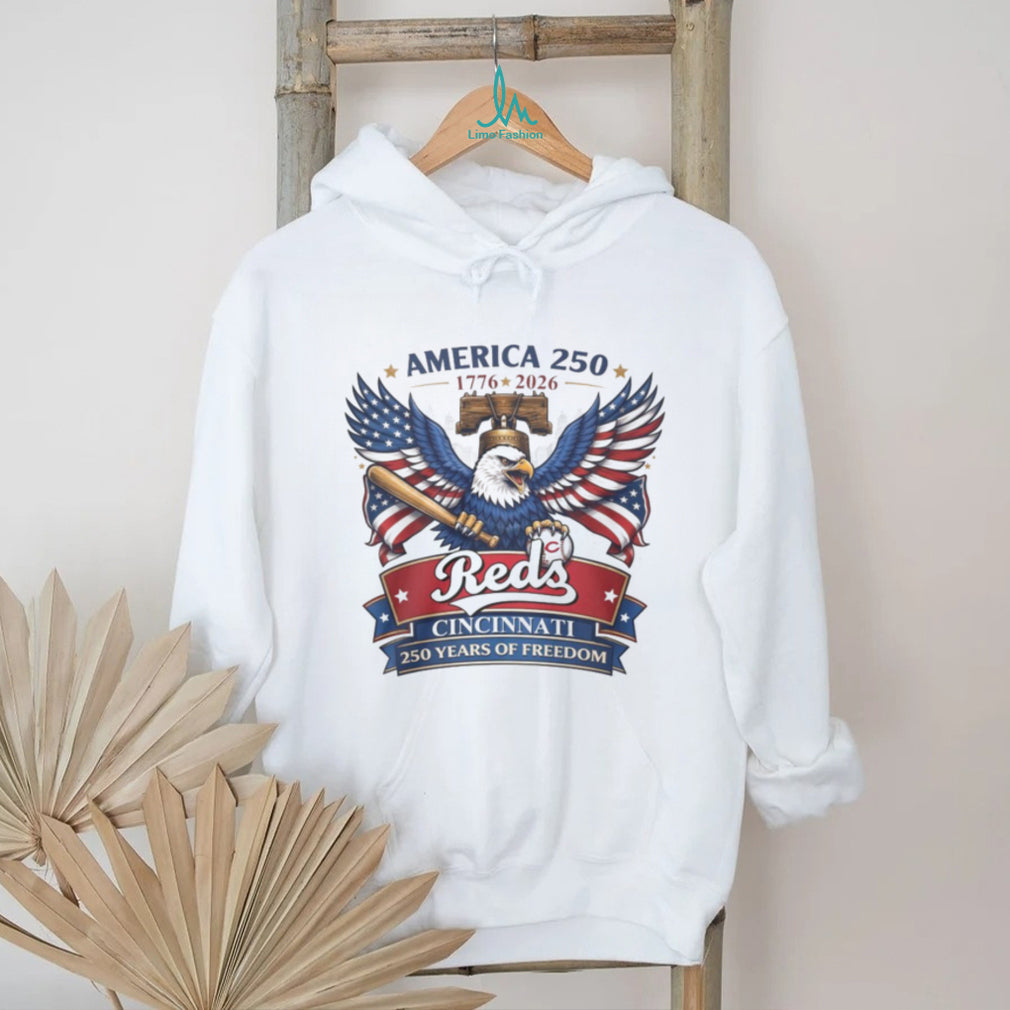 America 250 Cincinnati Reds 1776 2026 Freedom Anniversary Baseball T Shirt