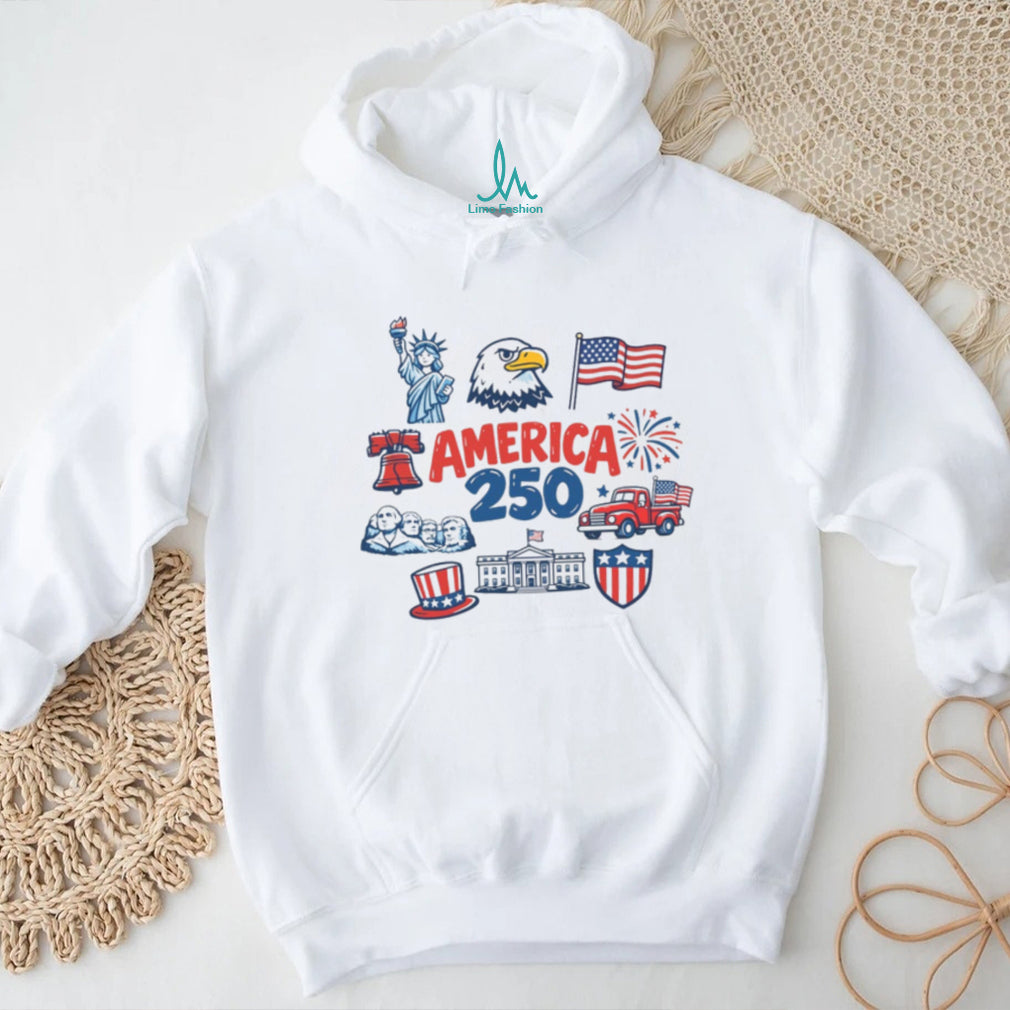 America 250 Semi Quincentennial Patriotic 1776 2026 Symbols T Shirt