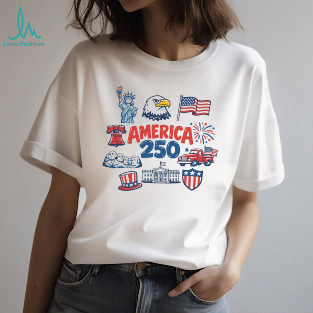 America 250 Semi Quincentennial Patriotic 1776 2026 Symbols T Shirt