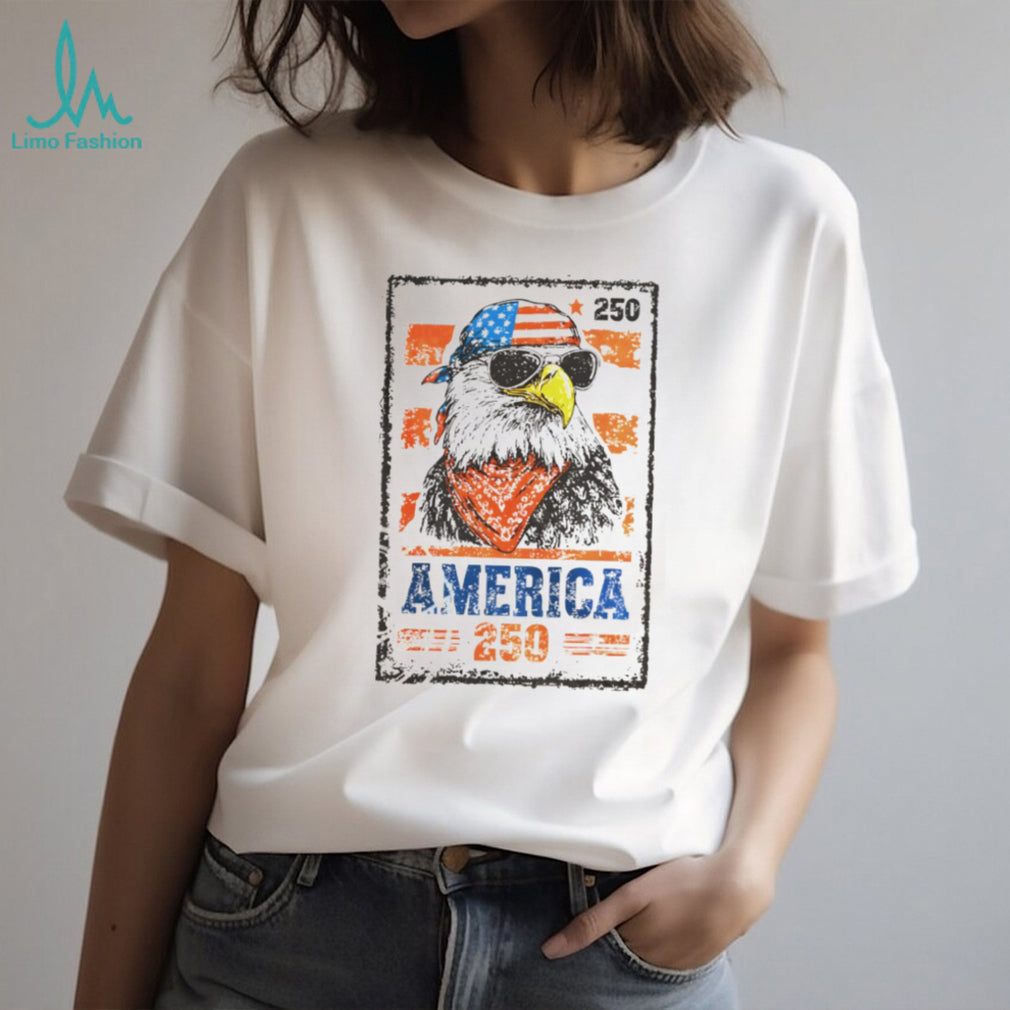 America 250 Semi Quincentennial Patriotic Eagle Flag T Shirt