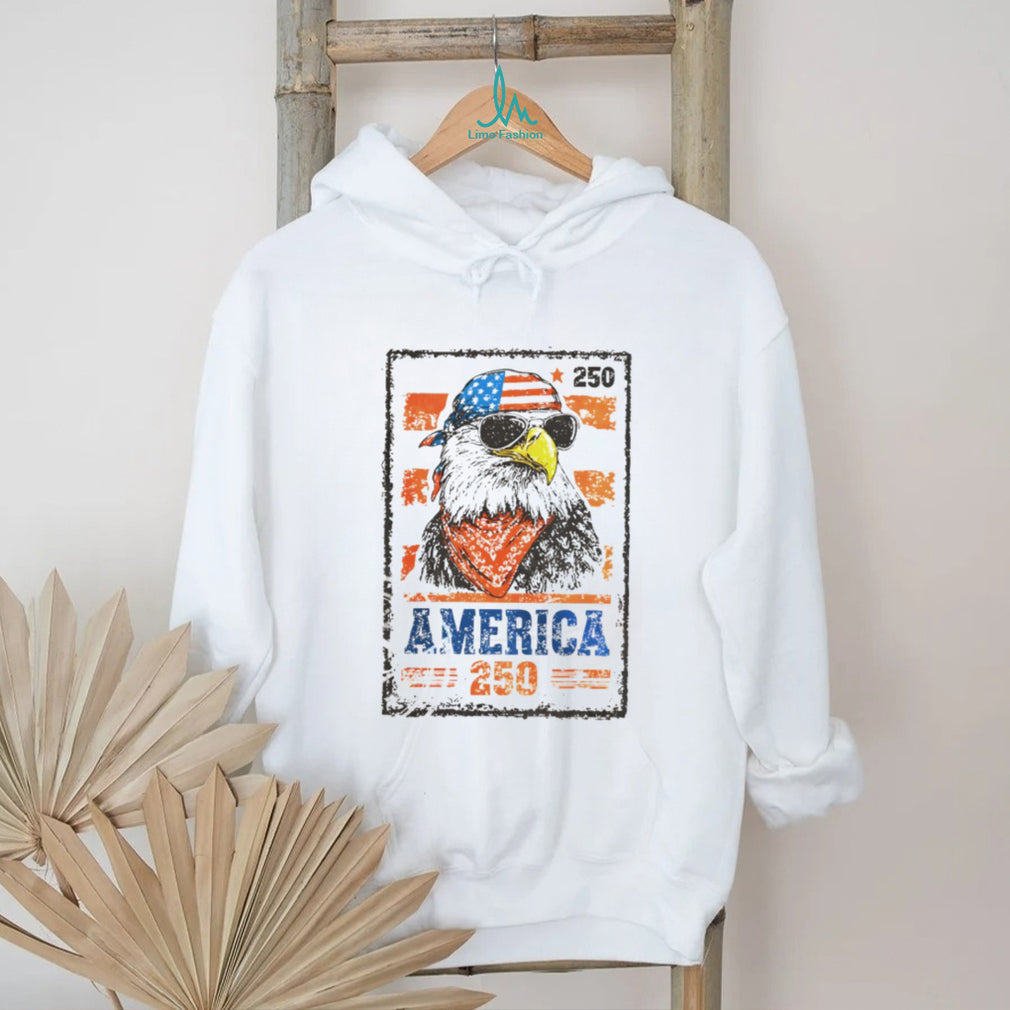 America 250 Semi Quincentennial Patriotic Eagle Flag T Shirt