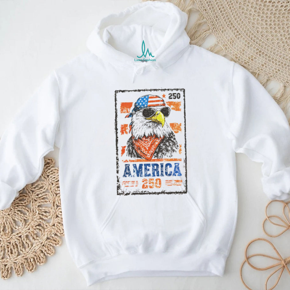 America 250 Semi Quincentennial Patriotic Eagle Flag T Shirt
