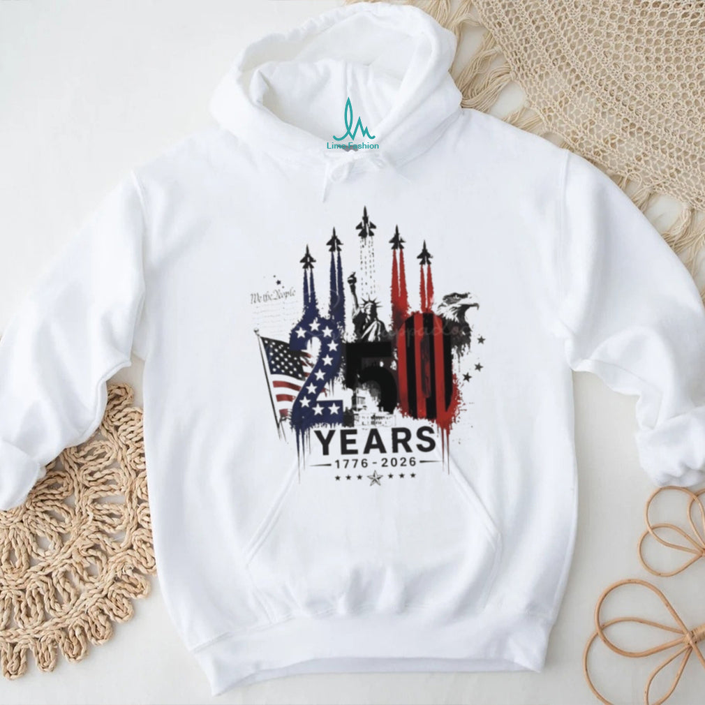 America 250 Years Fighter Jets Eagle Liberty Patriotic T Shirt