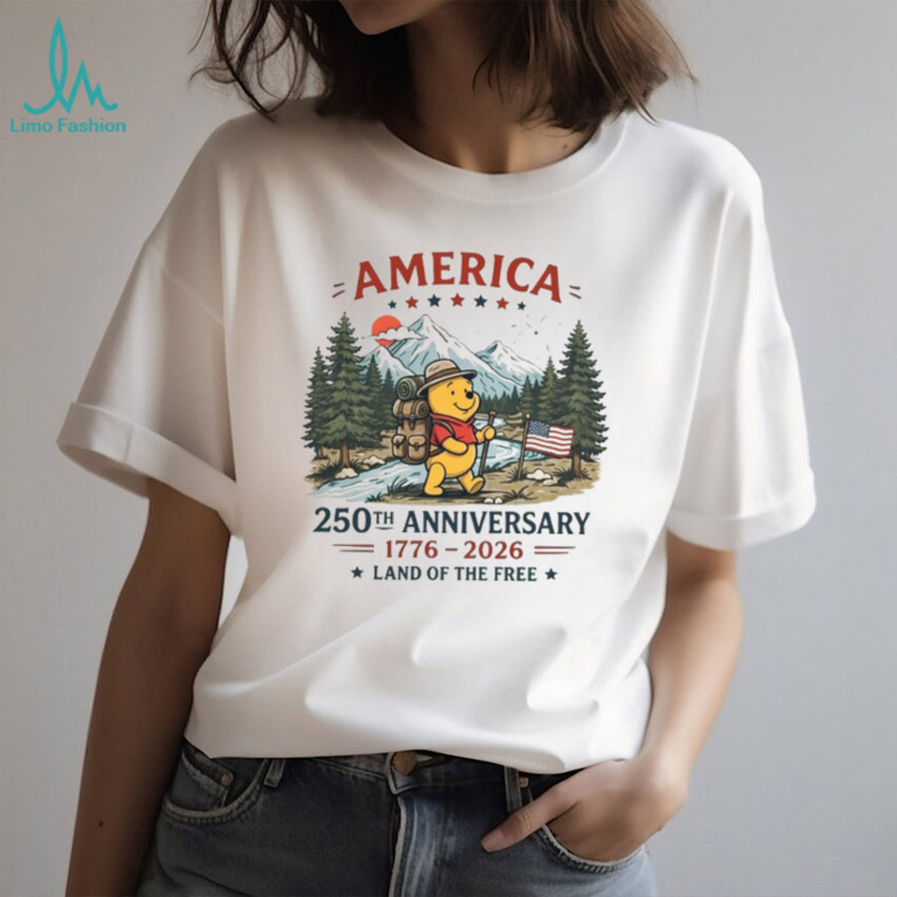 America 250th Anniversary 1776 2026 Pooh Hiking Patriotic T Shirt