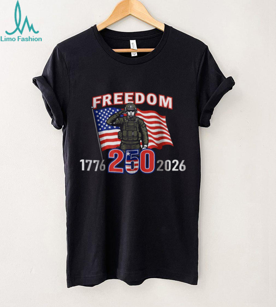 America 250th Anniversary Freedom Soldier Salute T Shirt (1776 2026)